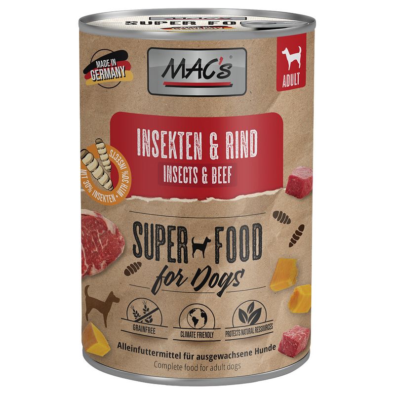 Sparpaket MAC's Nassfutter für Hunde mit Insekten 24 x 400 g