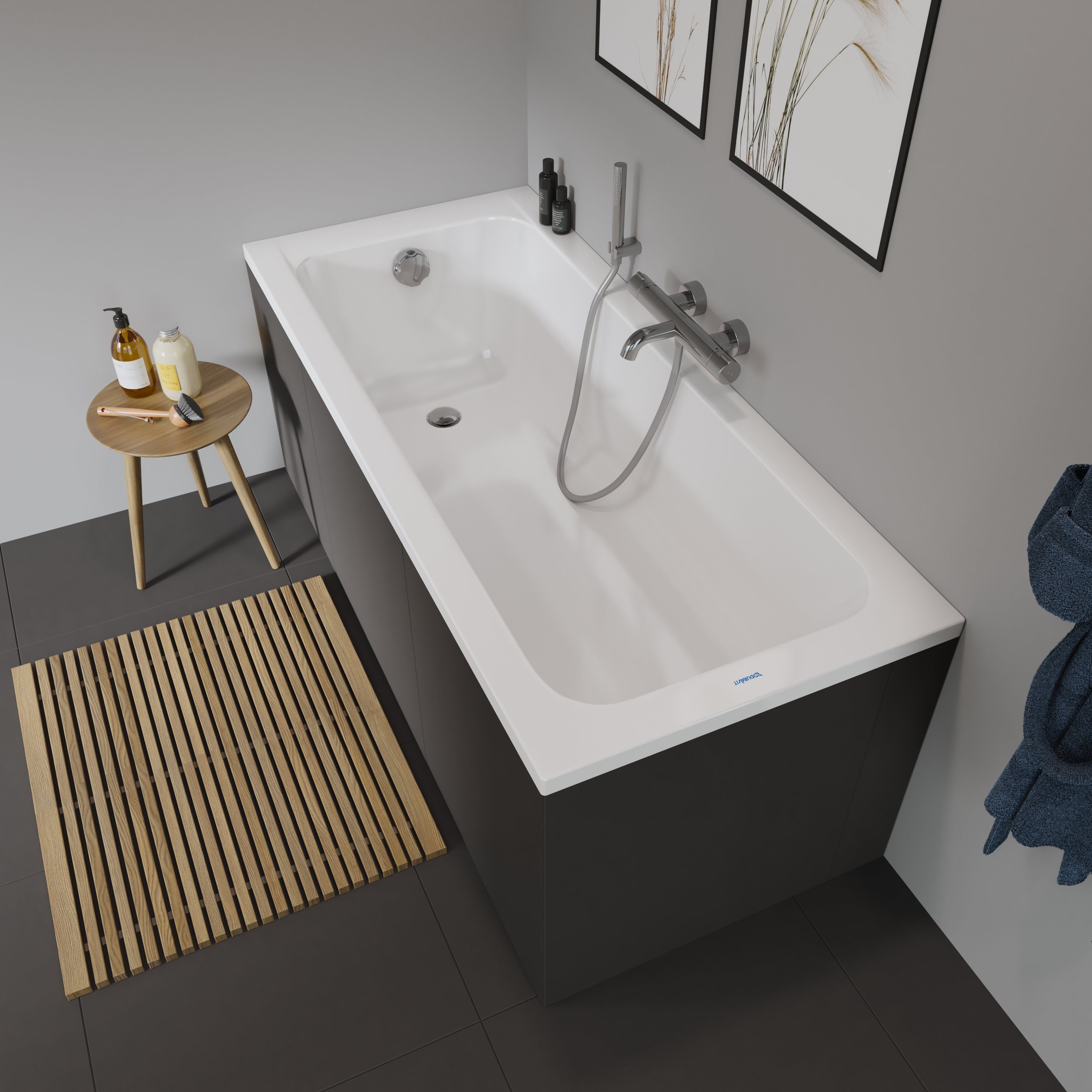 Duravit Badewanne D-Code 1600 x 700 mm Weiß Wanne mit Rückenschräge