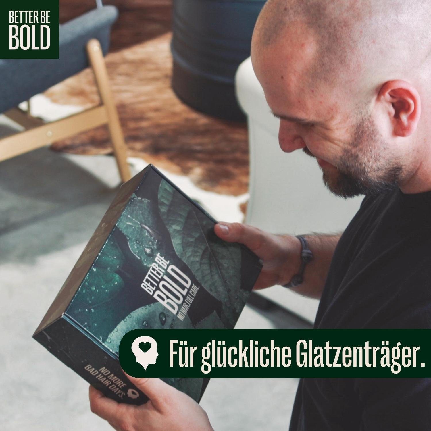 BETTER BE BOLD Pflege-Geschenkbox Geschenkbox für glückliche Glatzen 