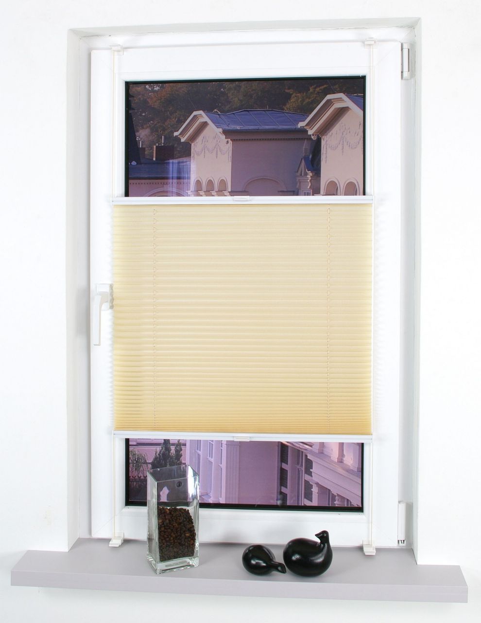 Bella Casa Klemmfix-Plissee verspannt, 150 x 100 cm, Beige