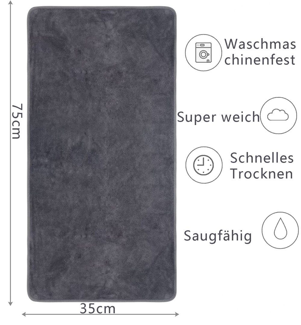 Sarfly Gästehandtücher Mikrofaser Handtuch 4er Set, Super saugfähiges Sporthandtuch Grau
