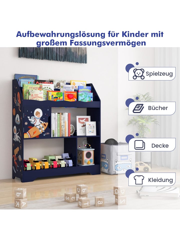 COSTWAY 3 in 1 Spielzeugregal in Blau günstig kaufen onesize