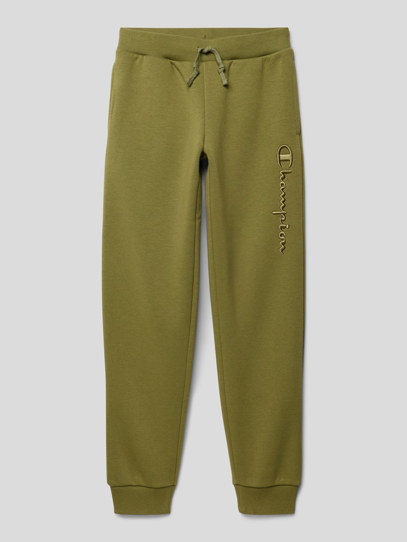 Sweatpants mit Label-Stitching Modell 'Rochester' in khaki