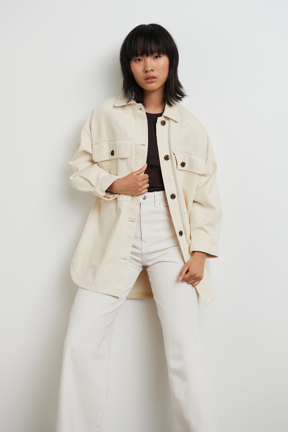 Denim twill overshirt