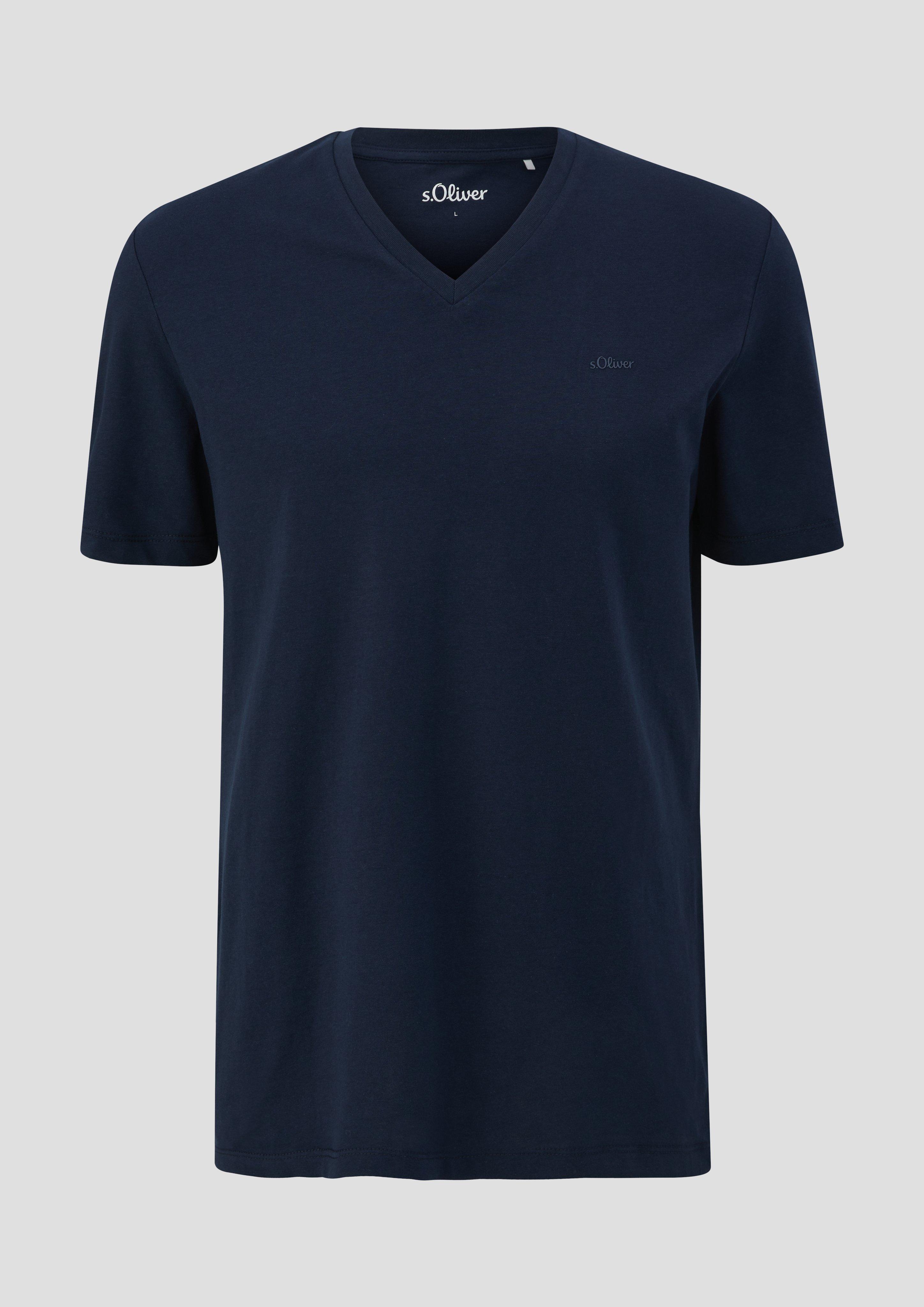 Baumwollshirt mit V-Ausschnitt  2143913-5978