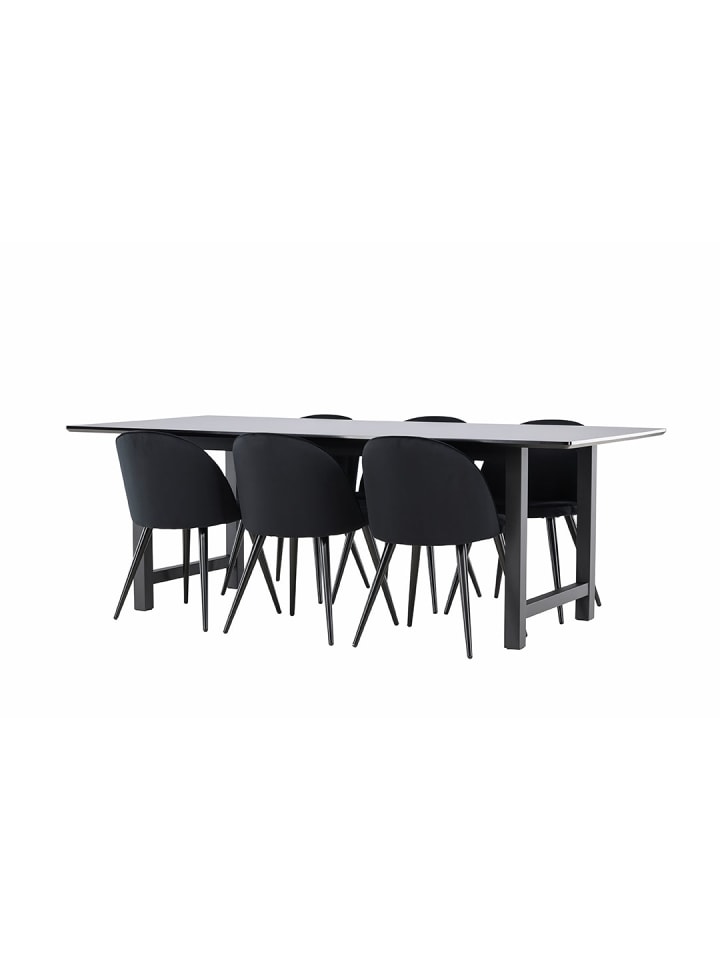 ebuy24 Essgruppe Oslo (7-teilig) Schwarz 220 x 100 cm günstig kaufen onesize