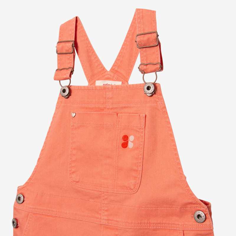 Robe-salopette fille jean abricot orange Catimini