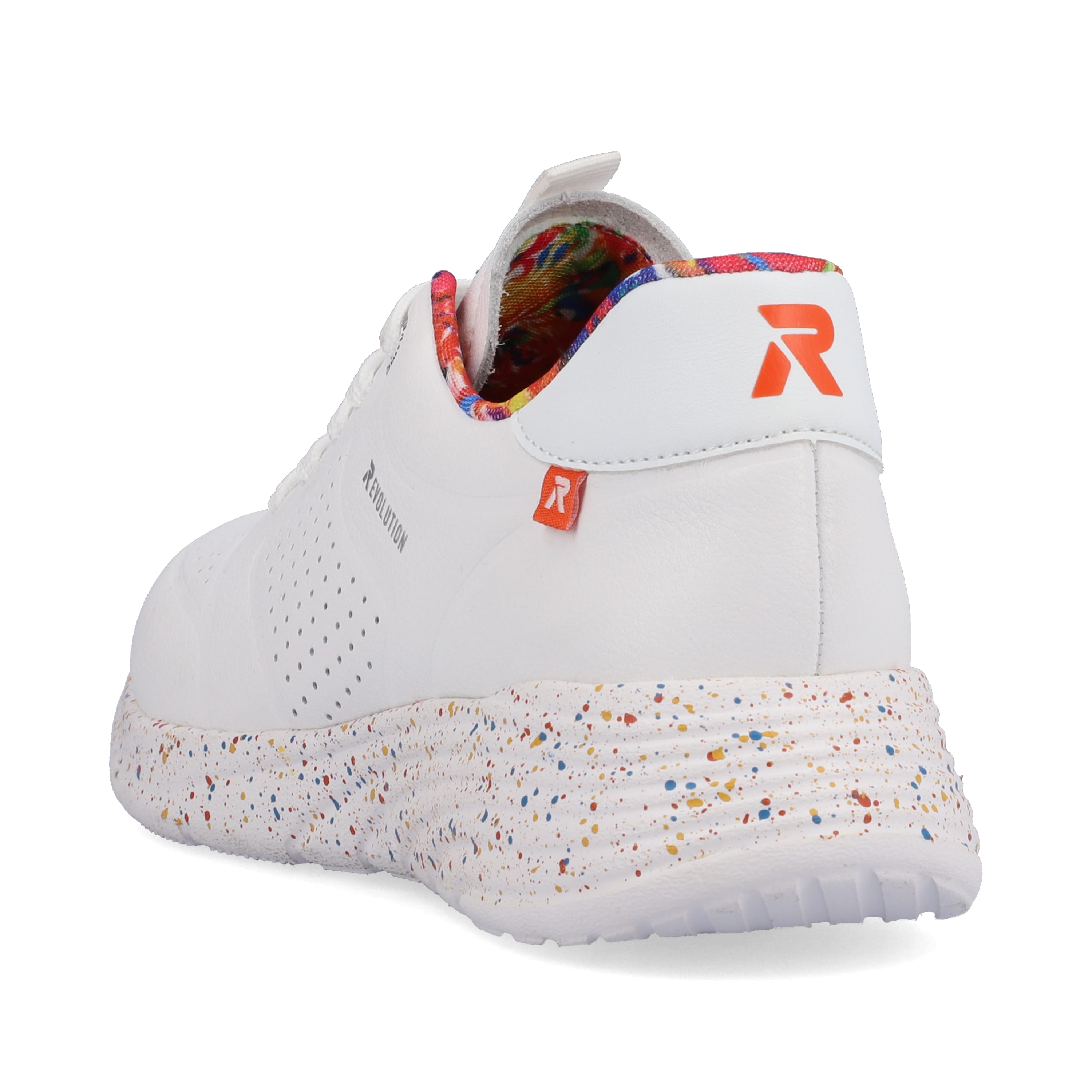 Rieker Damen Sneaker Low swan-white rainbow