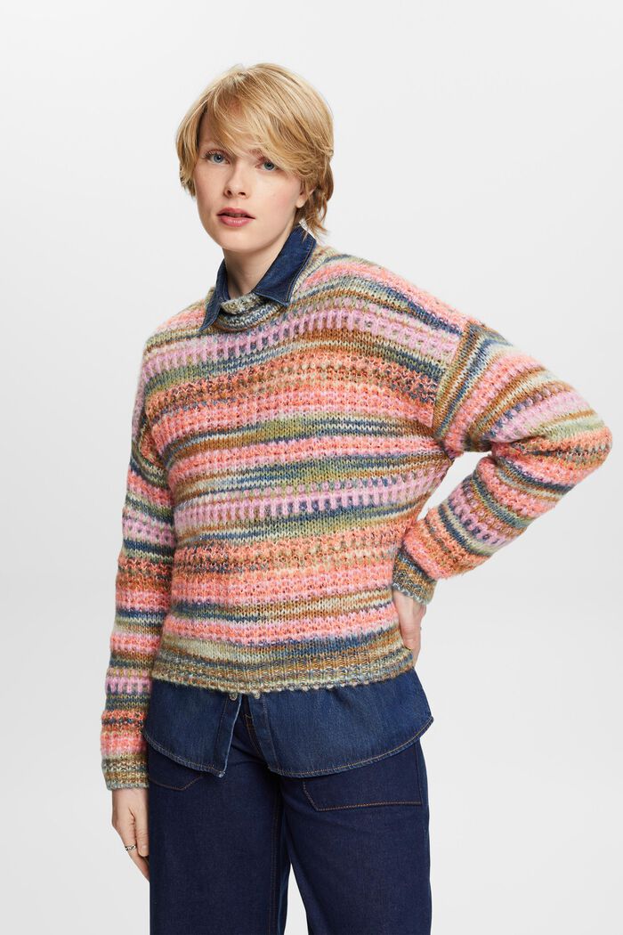 Gestreifter Pullover aus Wollmix