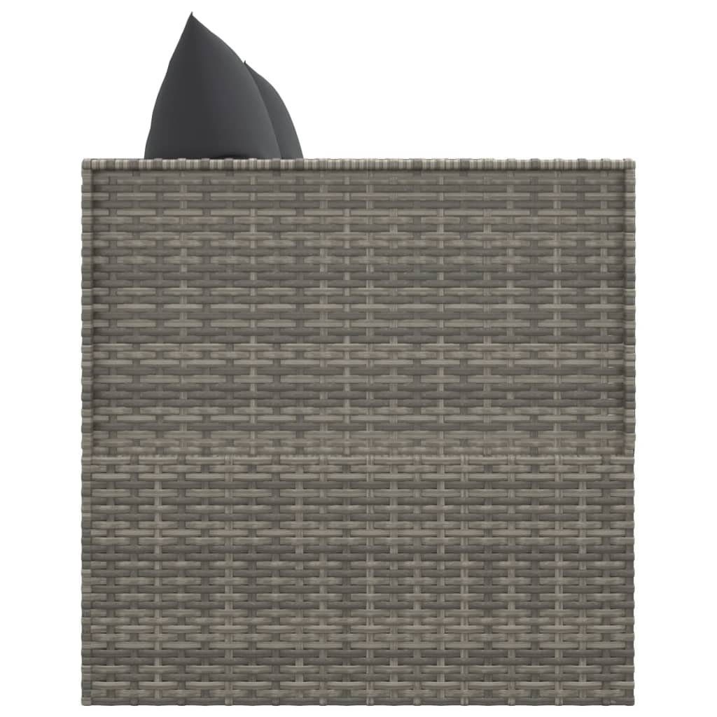vidaXL Wellnessliege Gartenliege Outdoor-Loungebett mit Kissen Grau Poly Rattan