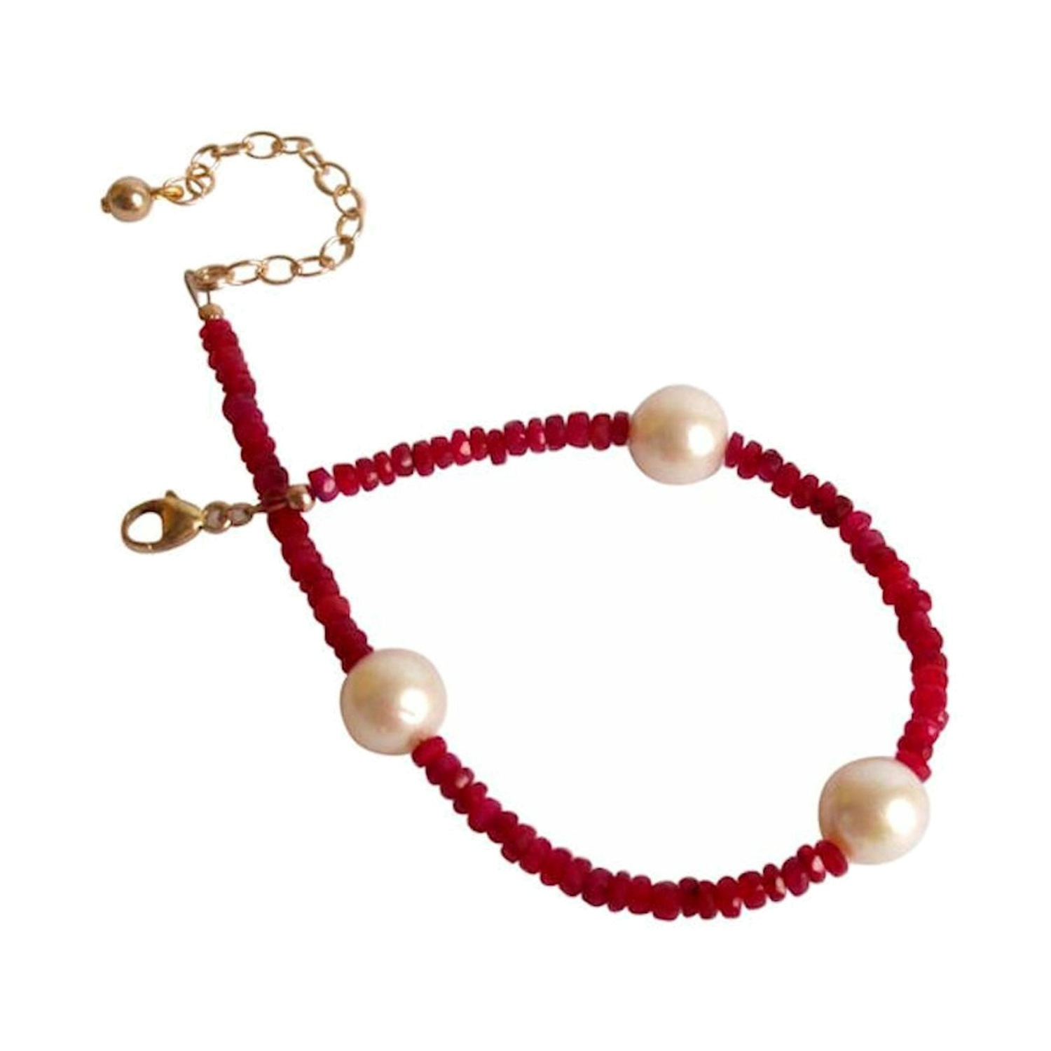 Armband 'Rubin - Perle'