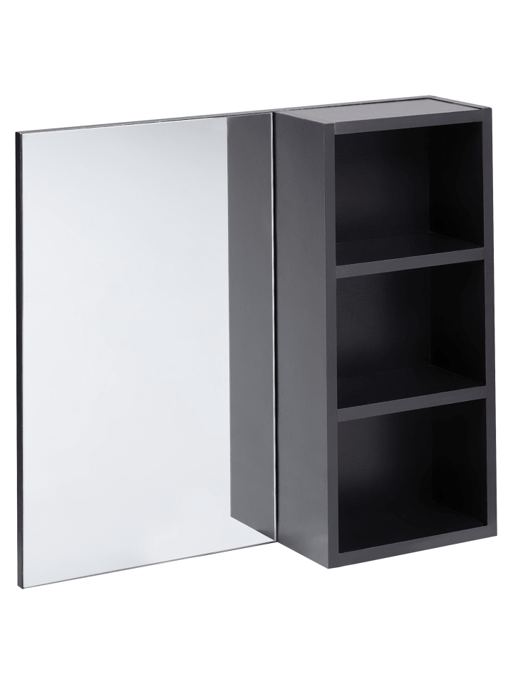 Beliani Bad-Spiegelschrank JOINVILLE in Schwarz - (W) 60 x (H) 54 x (L) 14 cm günstig kaufen onesize