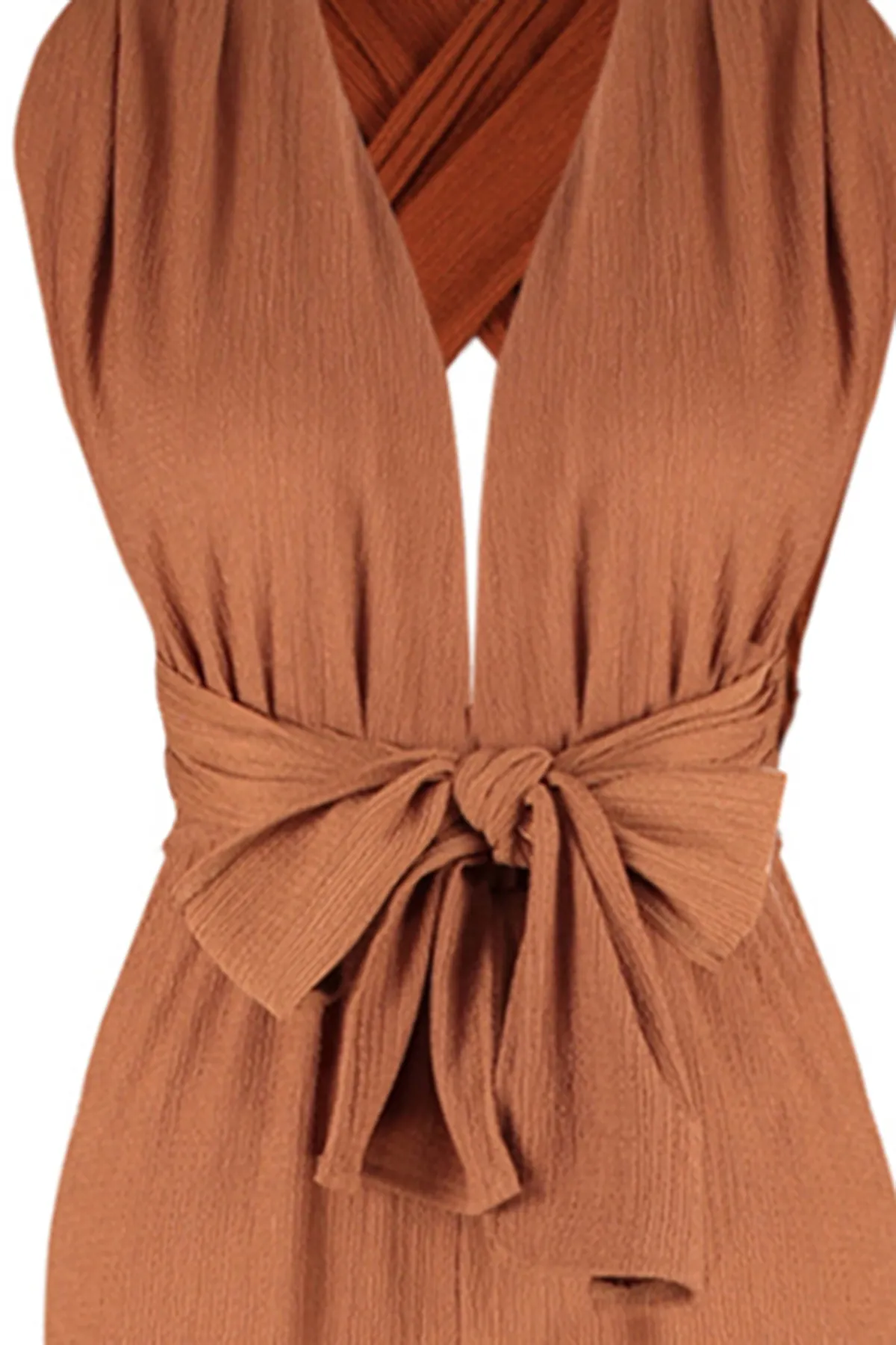 Trendyol Collection  Brauner, gewebter, gebundener Overall TBESS23TU00010
