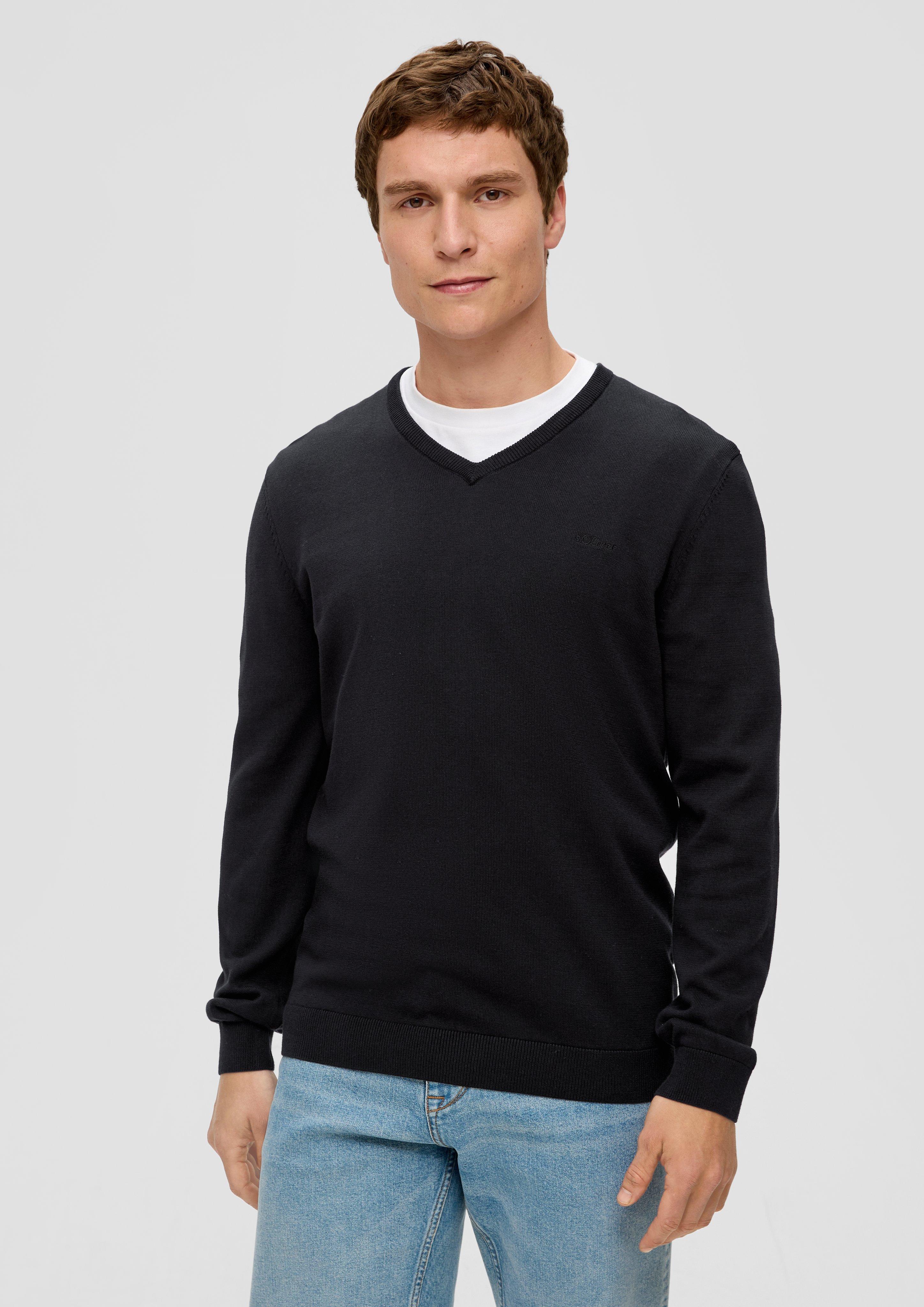 Strickpullover mit Logostickerei  2143174-9999