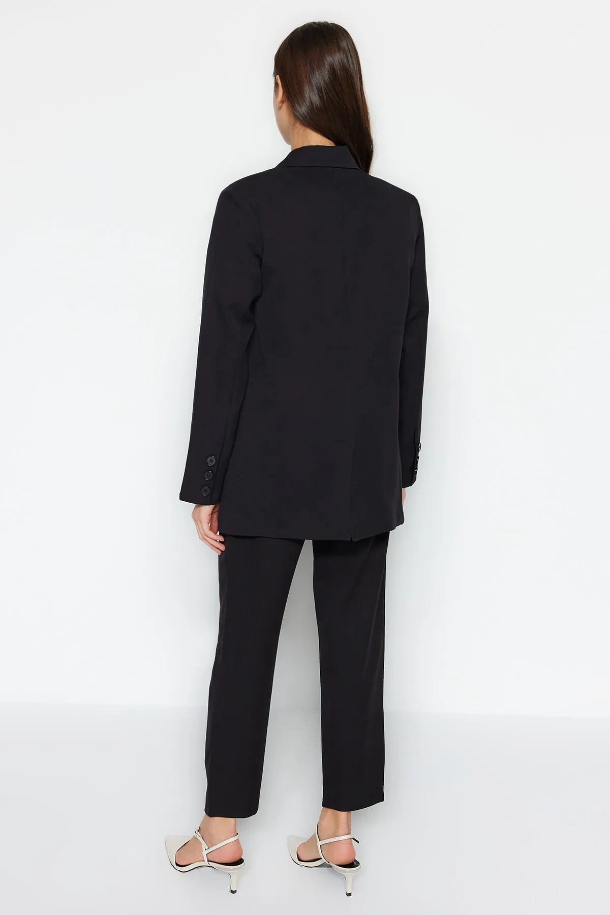 Trendyol Modest  Schwarzer Blazer, Jacke, Hose, gewebter Unterteil, Oberteil, Anzug TCTAW23US00132