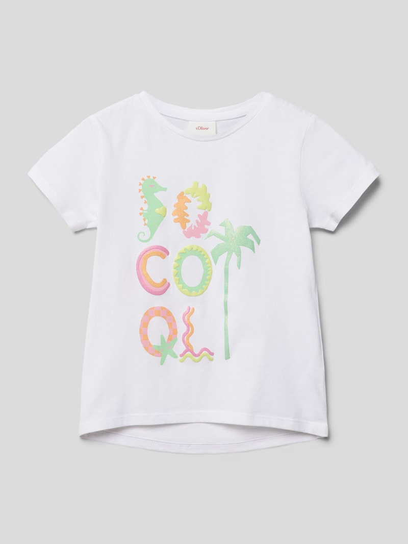 T-Shirt mit Statement-Print in weiß