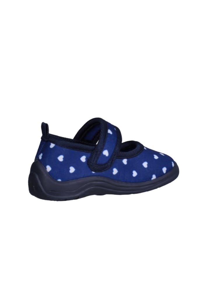 Playshoes Hausschuh Herzchen in Marine günstig kaufen