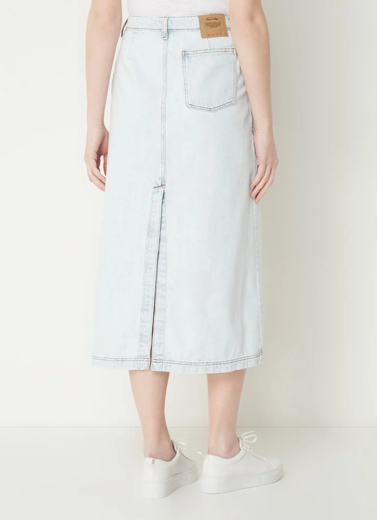Fustă midi din denim vintage American Joybird cu crăpătură