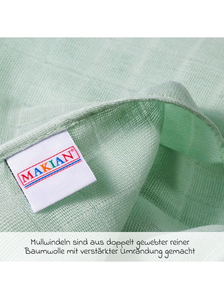 Makian Mullwindel / Mulltuch 10er Pack 80 x 80 cm - Mint in gruen günstig kaufen onesize