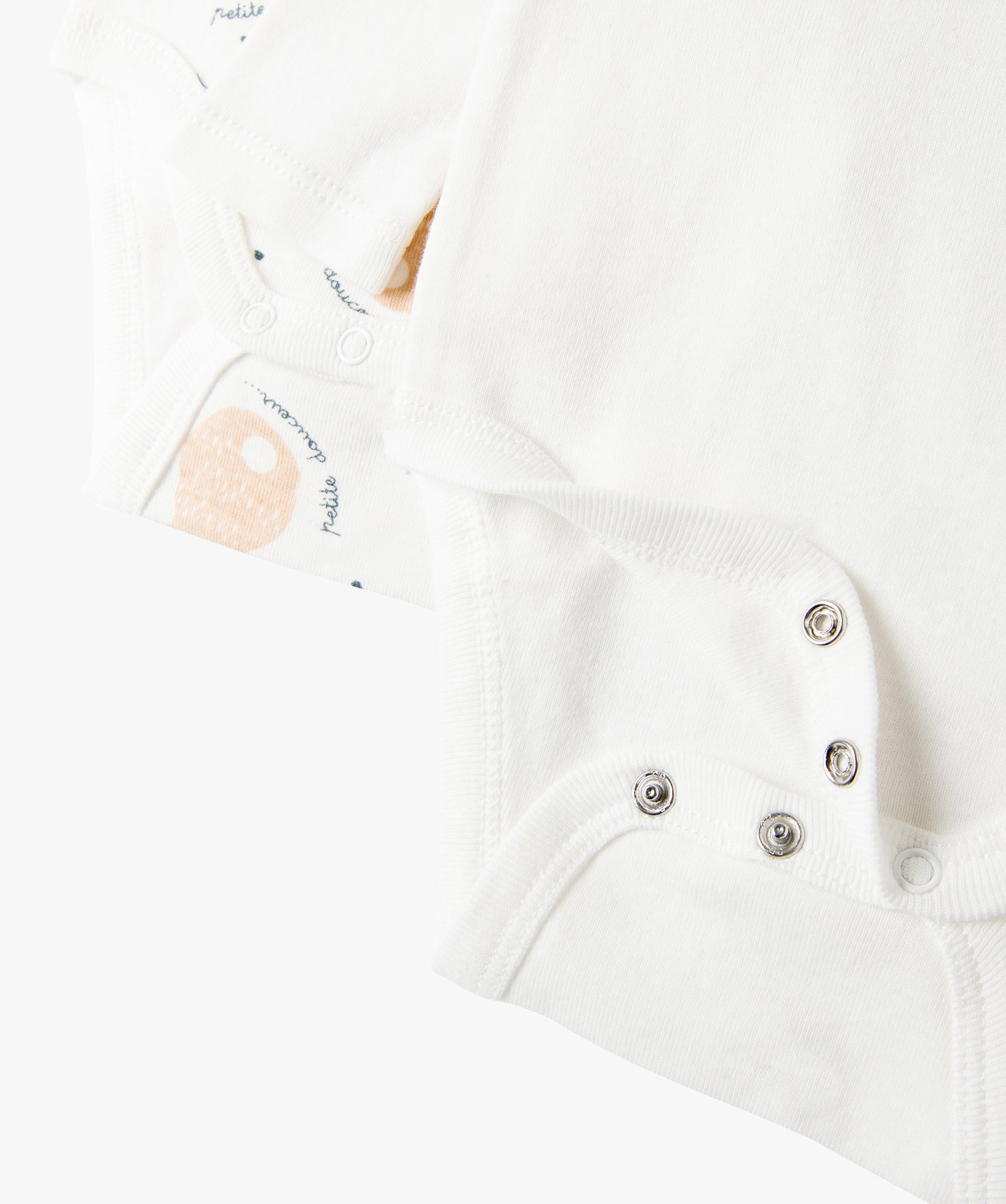 Body bébé en coton biologique à manches longues et col US... beige | GEMO