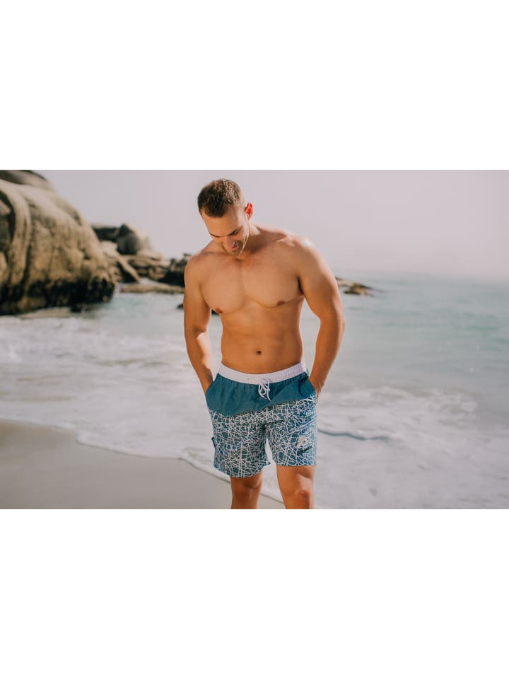 GUGGEN MOUNTAIN Badehose Kariert in Grau günstig kaufen