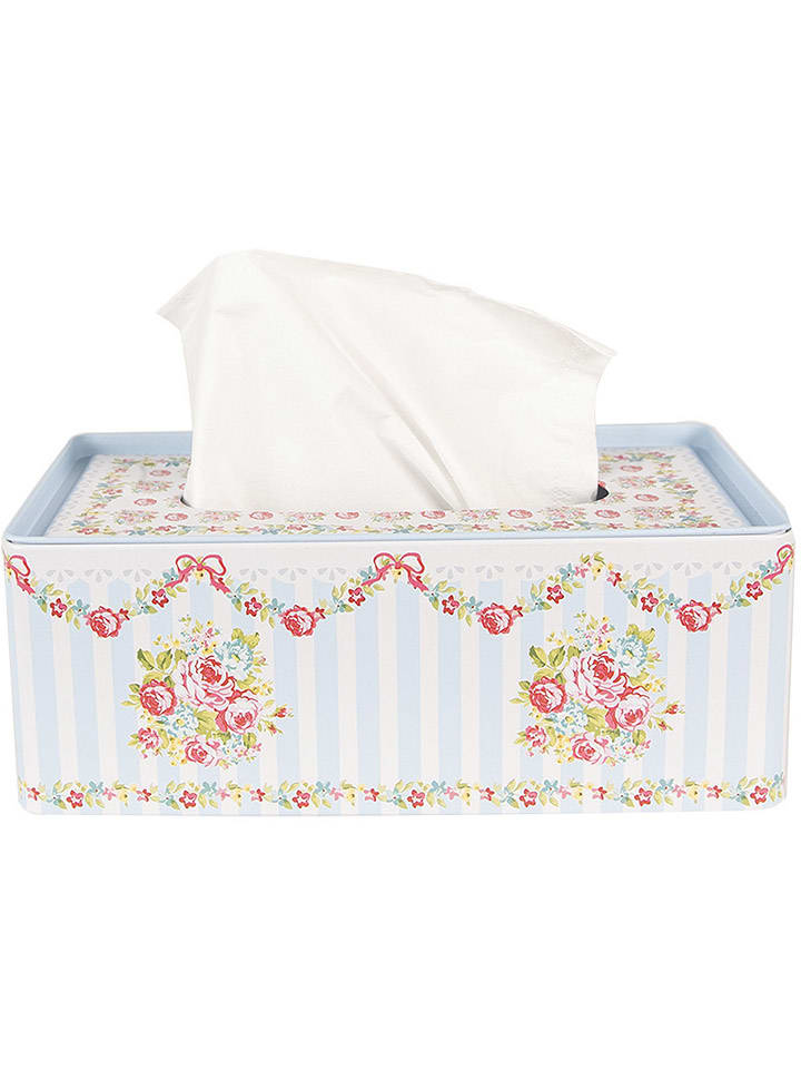 Clayre & Eef Taschentuchbox in Hellblau/ Rosa - (B)25 x (H)10 x (T)13 cm günstig kaufen onesize