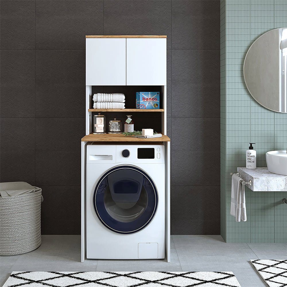 Roomart Waschmaschinenumbauschrank (Badezimmer Waschmaschinenschrank, Waschmaschinenüberbau, Waschturm)