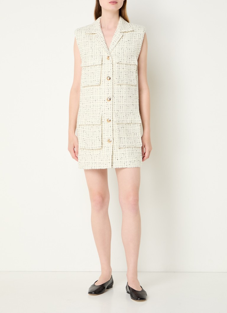 Jachetă-rochie Anine Bing Alden din tweed cu inserții de lurex.