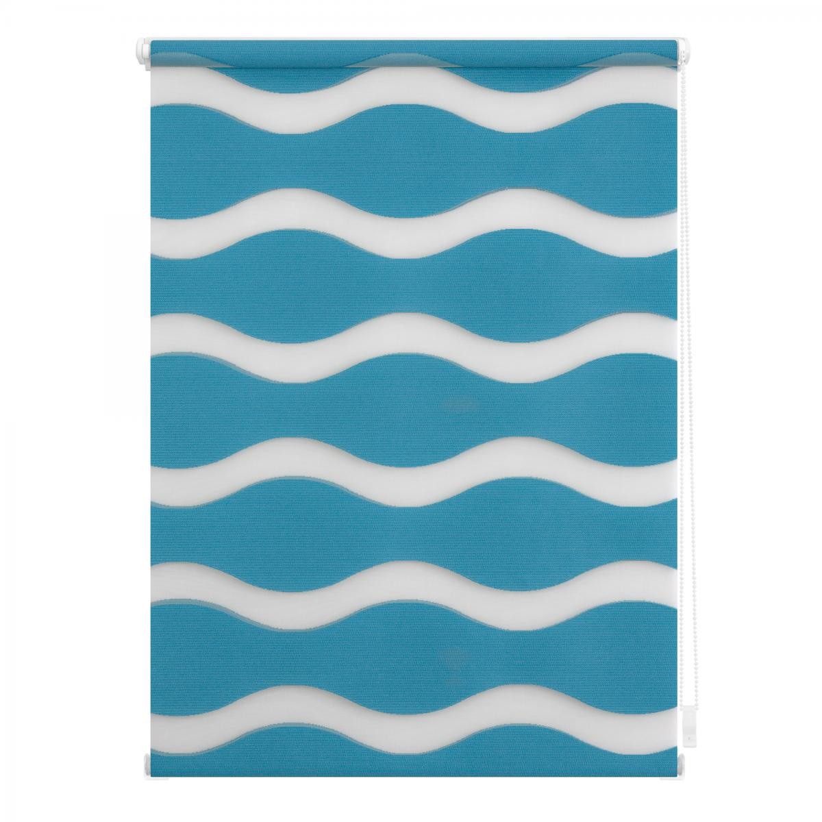 Lichtblick Duo Rollo Welle Klemmfix, ohne Bohren, Petrol, 90 cm x 150 cm (B x L)