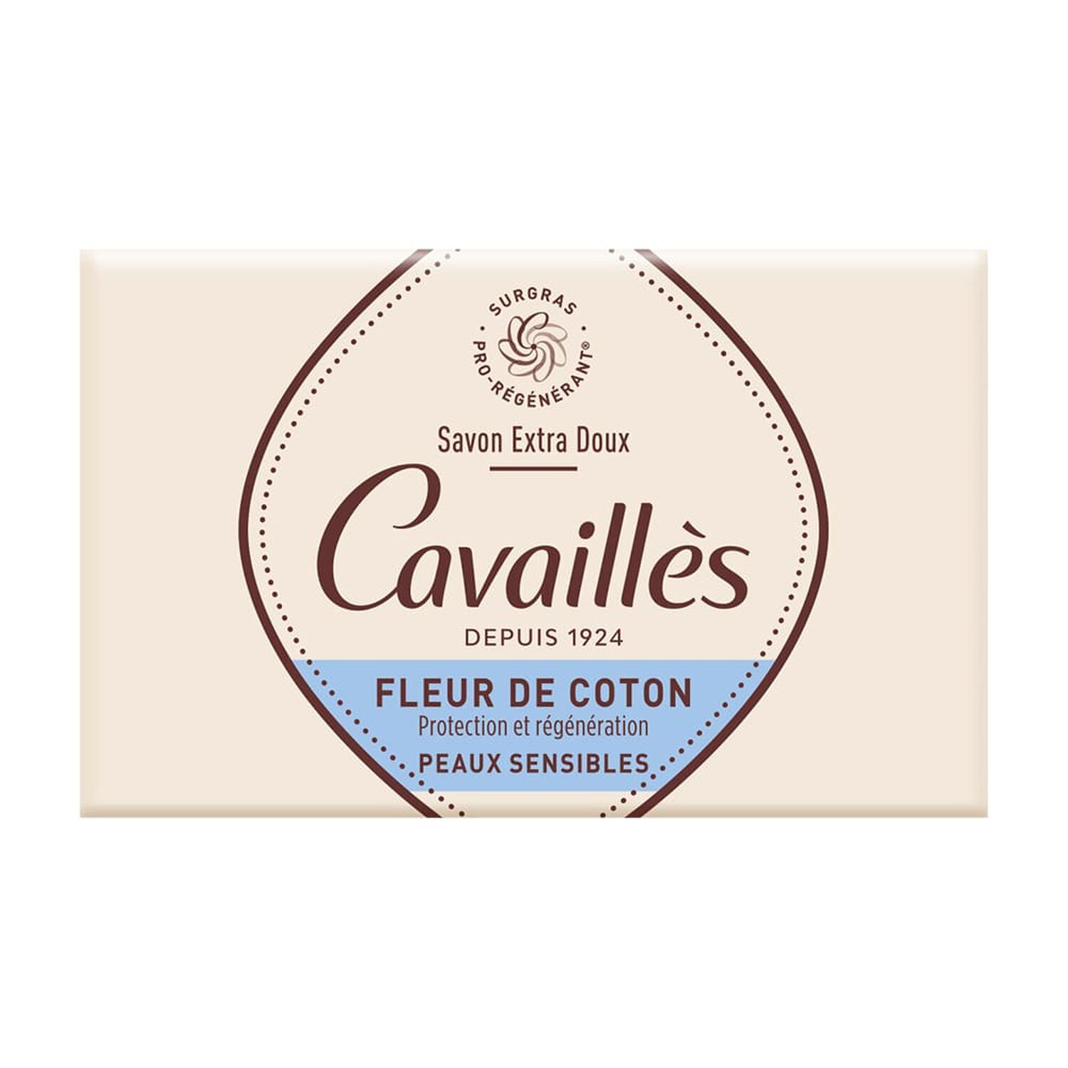 Cavaillès Savon Surgras Extra-Doux Nourrissant et Adoucissant - Fleur de Coton - Peaux Sensibles 150 g