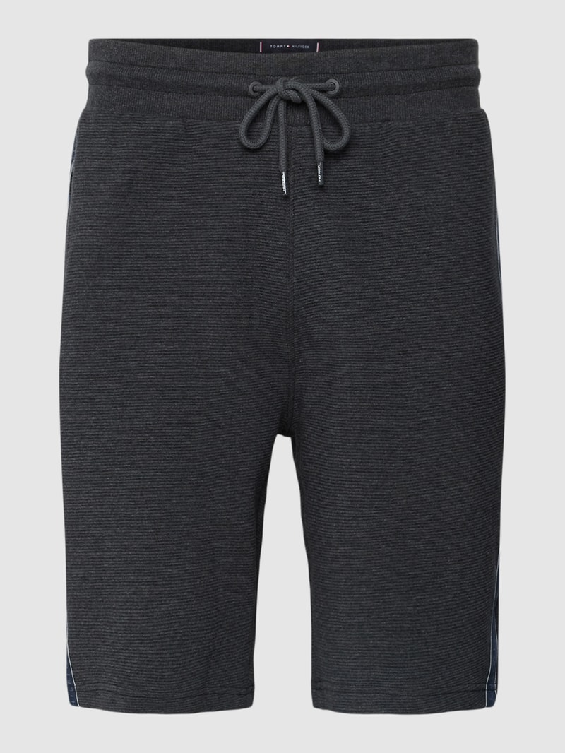 Sweatshorts mit Waffelstruktur Modell 'ESTABLISHED' in mittelgrau meliert