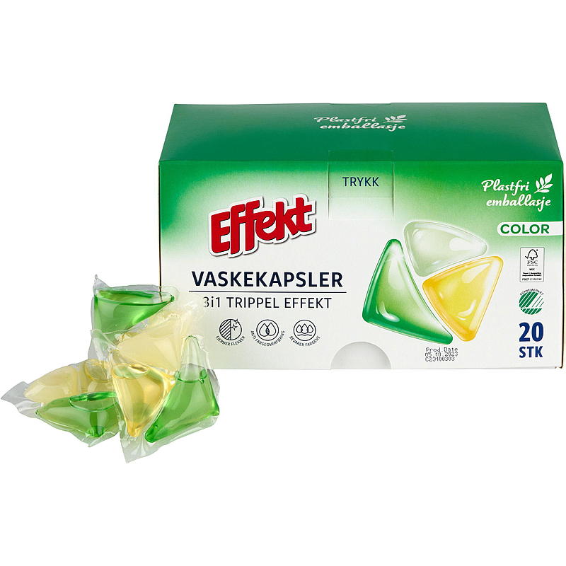 Effekt Vaskekapsler 20 stk farget Effekt