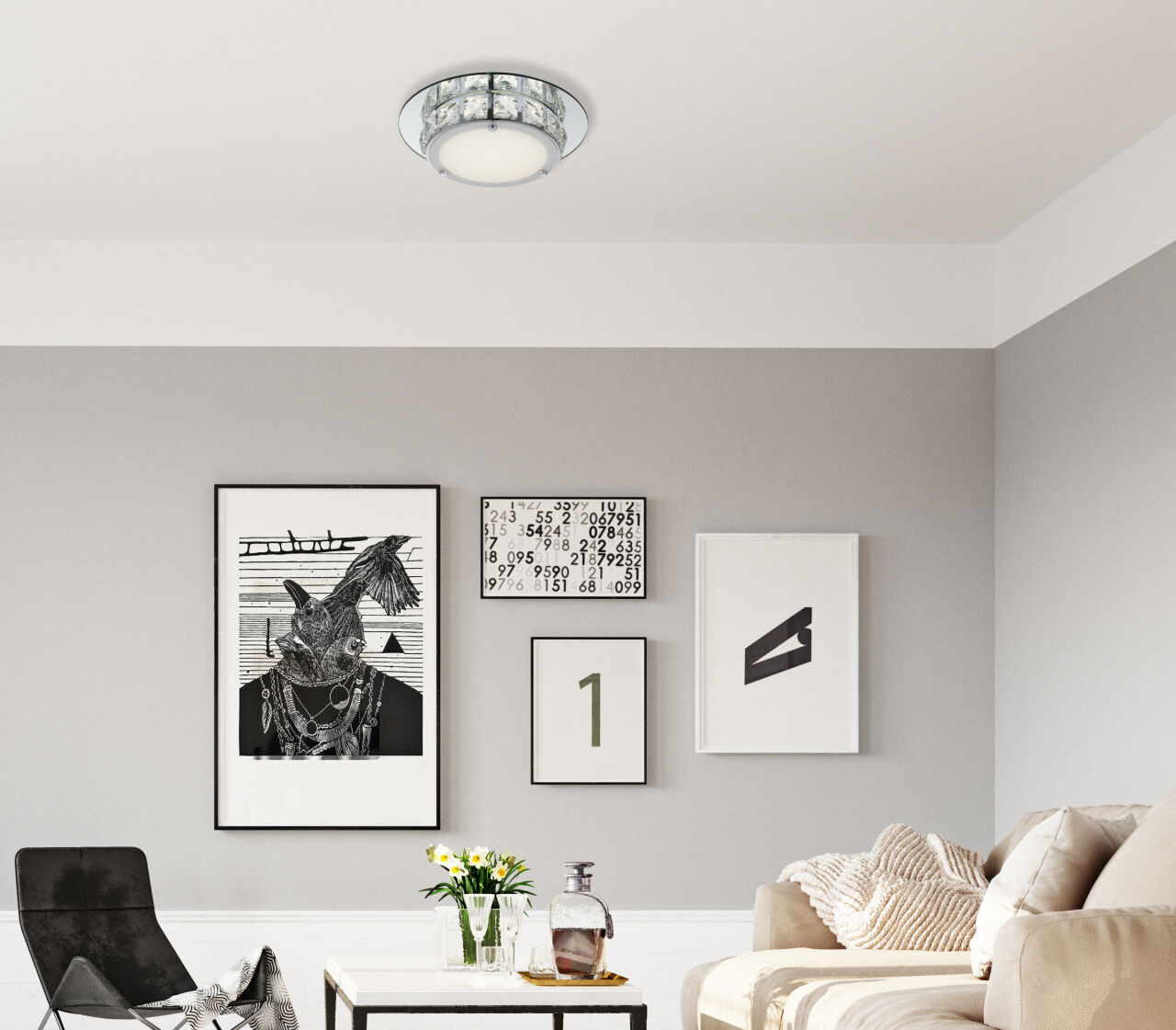 Globo Lighting - MARGO - Deckenleuchte Metall verchromt, LED
