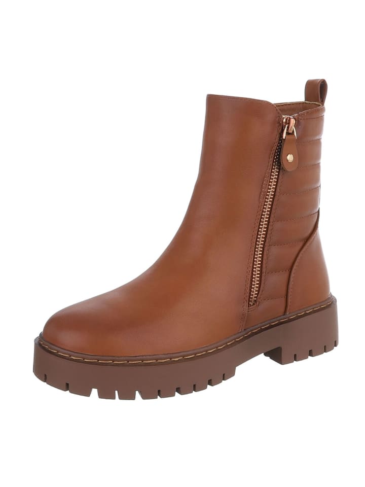 Ital-Design Stiefelette in Camel günstig kaufen