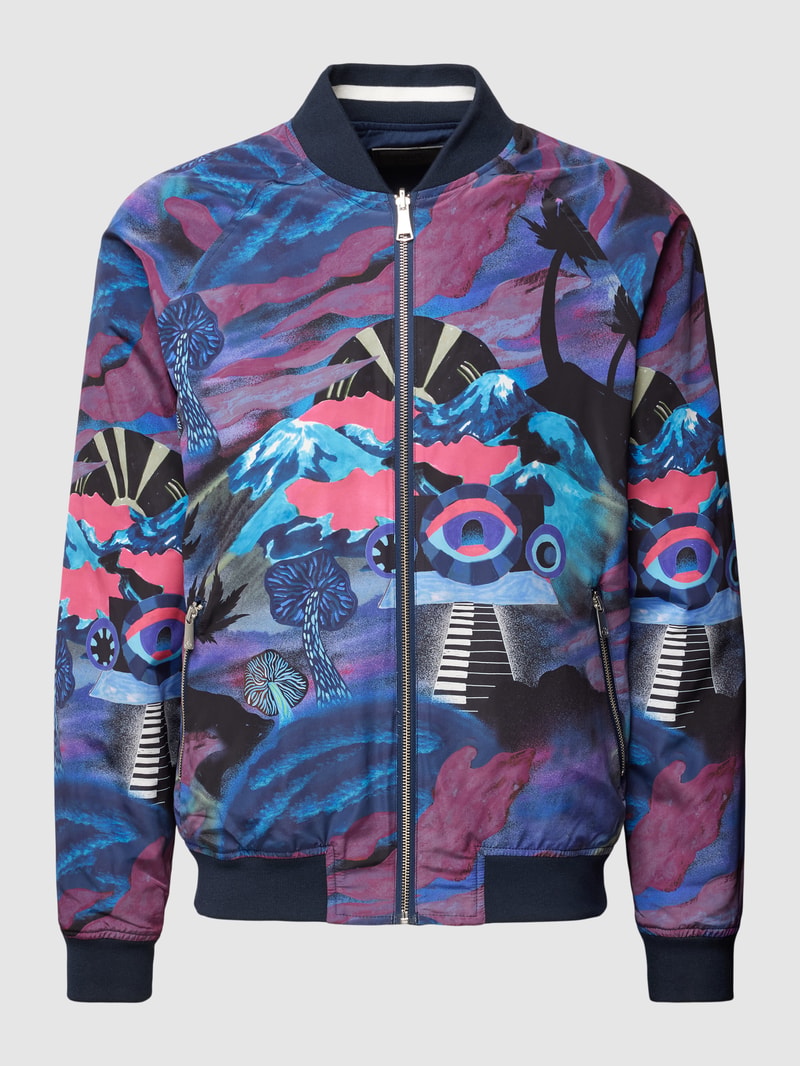 Bomberjacke mit Allover-Muster in violett