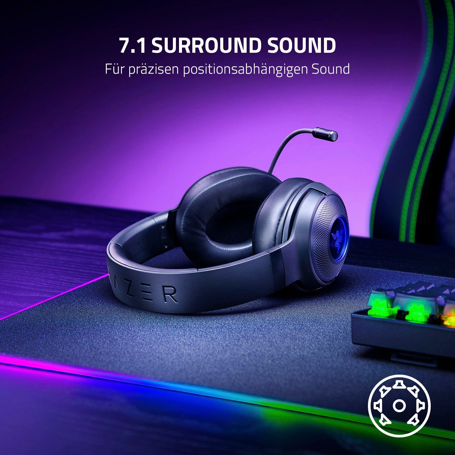 RAZER Kraken V3 X Gaming-Headset (Stummschaltung)