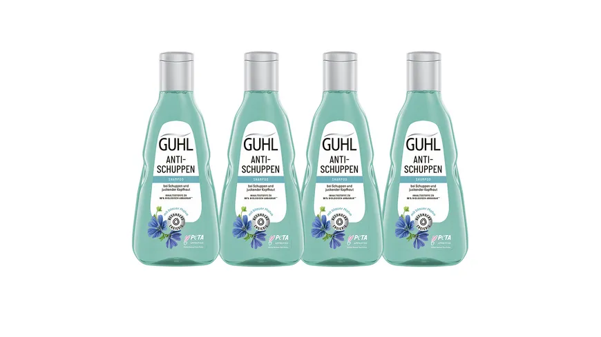 GUHL Shampoo Anti Schuppen 4er-Pack 1000 ml