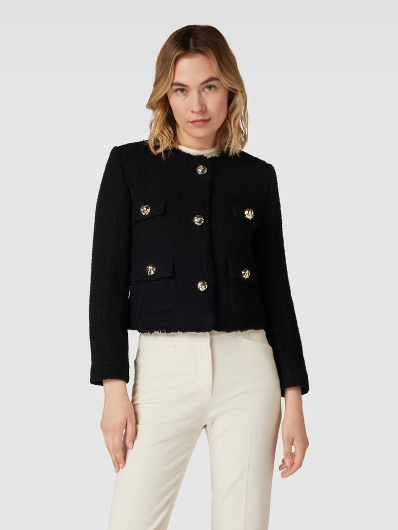 Cropped Blazer mit Woll-Anteil Modell 'WINTOUR' in schwarz
