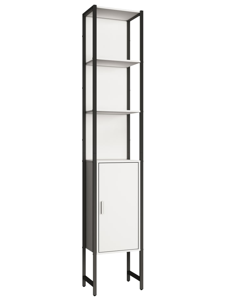 VCM  Holz Metall Badmöbel Badschrank Hochschrank Edino in Weiß günstig kaufen onesize