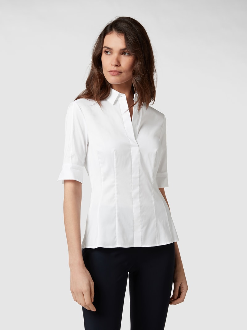 Bluse mit Dreiviertelarm in weiß