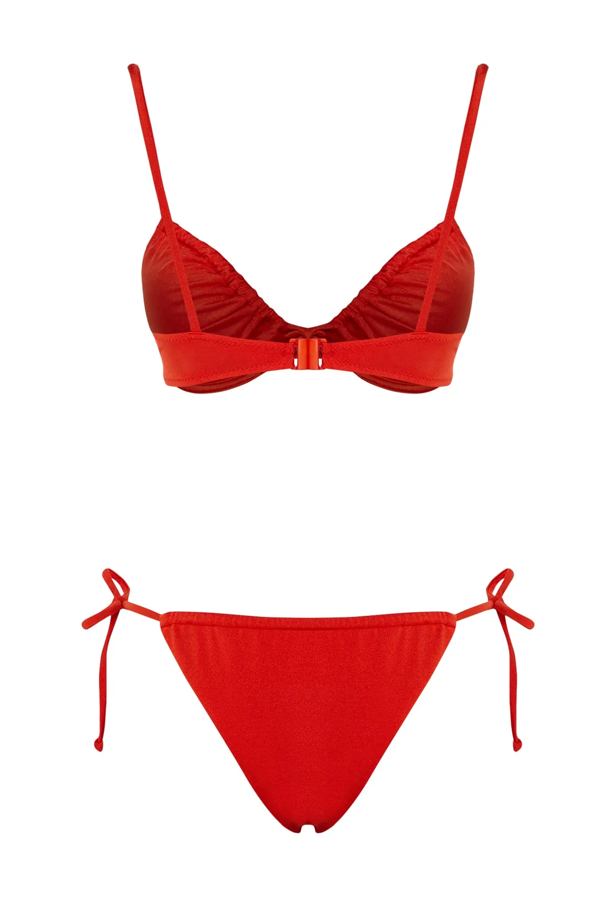 Trendyol Collection  Brasilianisches Bikini-Set mit rotem Balconette-Tunnel TBESS22BT0021