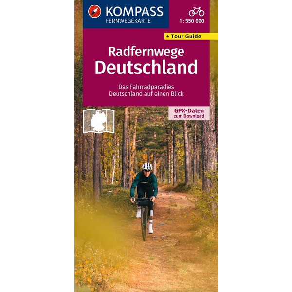 KOMPASS RADFERNWEGEKARTE DEUTSCHLAND 1:550.000 - Fahrradkarte