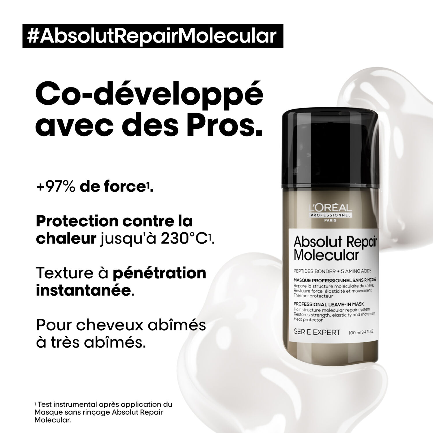 l'oréal professionnel Serie Expert Absolut Repair Molecular Masque sans rinçage 100 ml Masque sans rinçage
