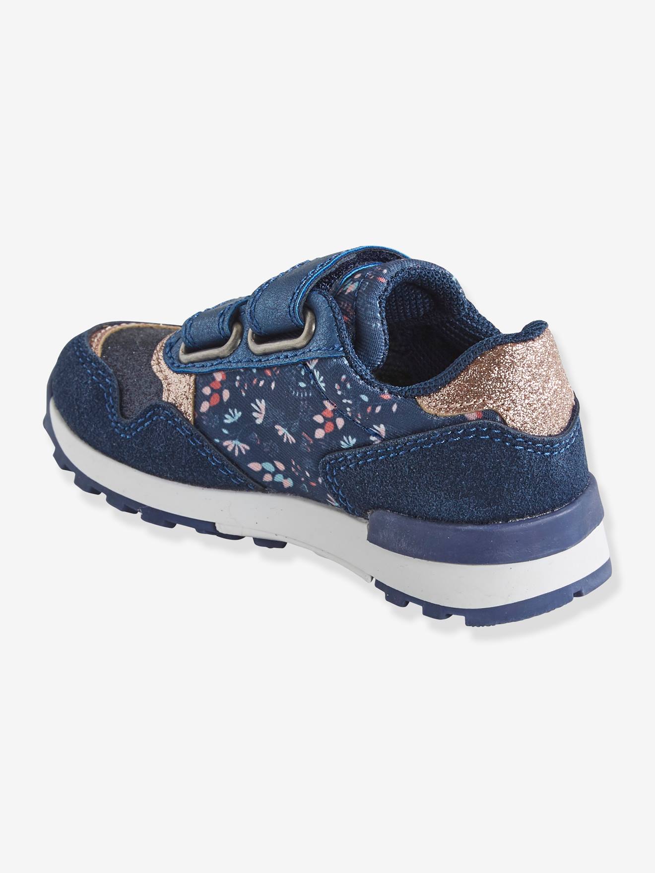 Baskets scratchées bébé fille esprit running marine