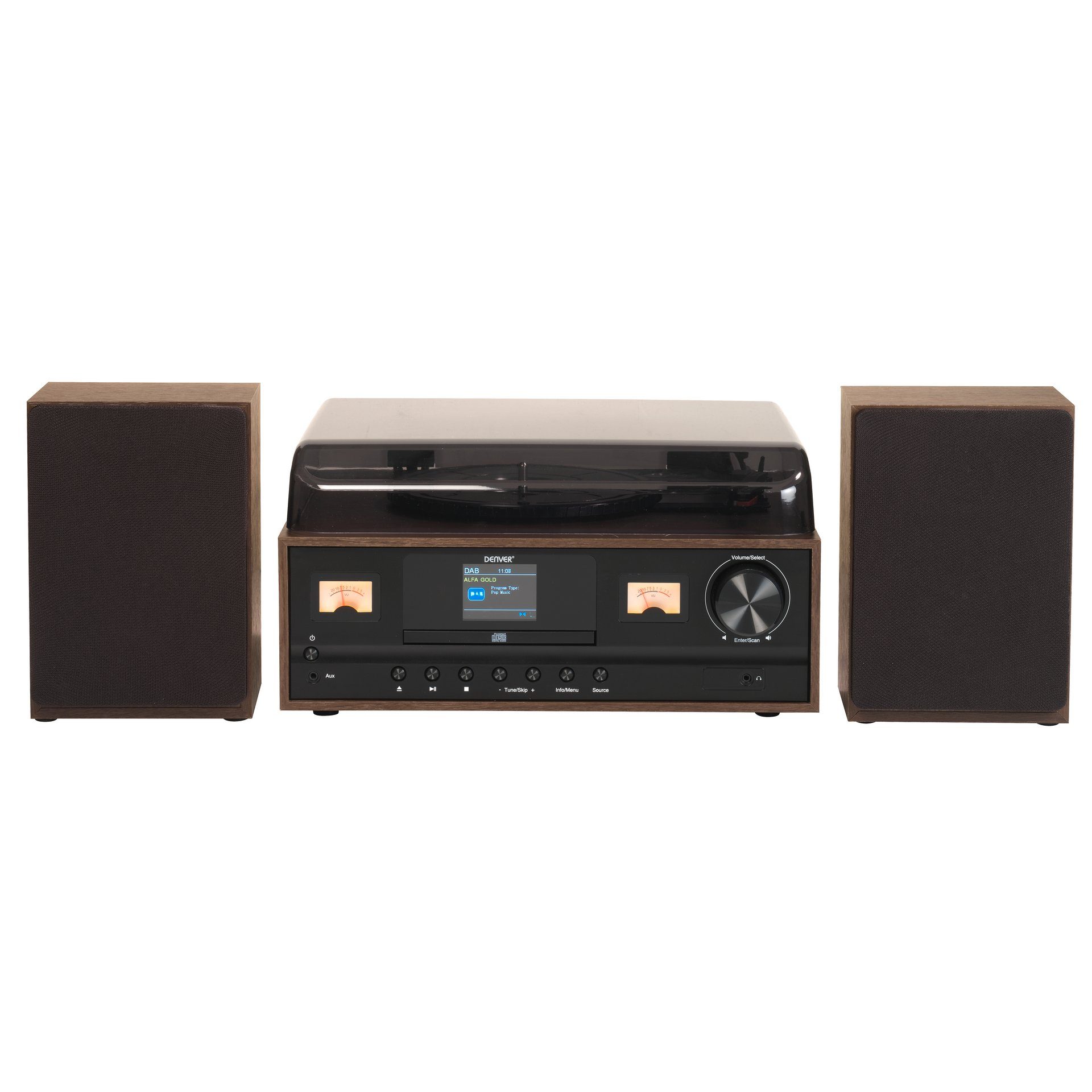 Denver Denver Retro Musiksystem MRD-52 DARKWOOD Plattenspieler