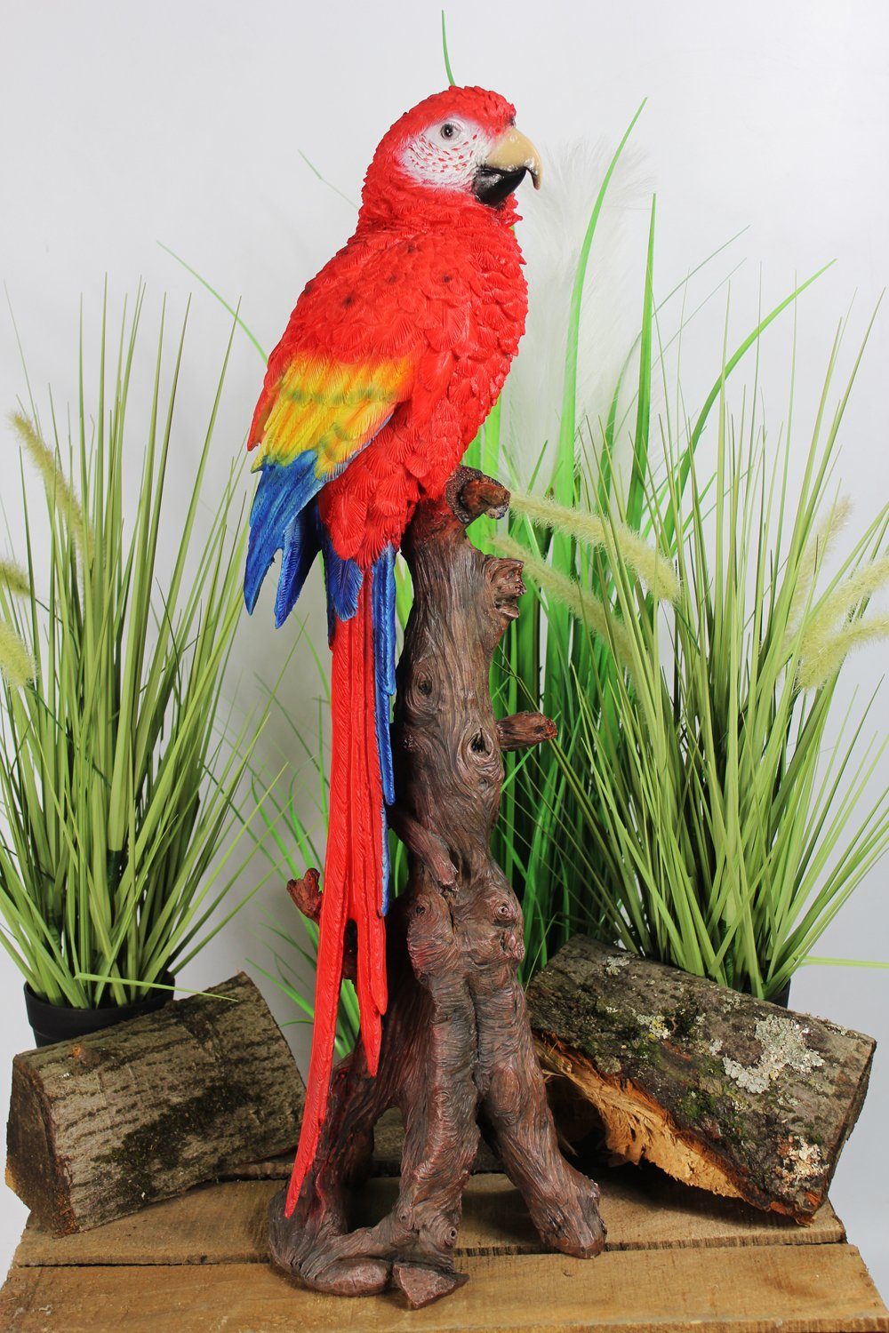 Arnusa Gartenfigur Ara Papagei 66cm Dekofigur, Tierfigur wie echt