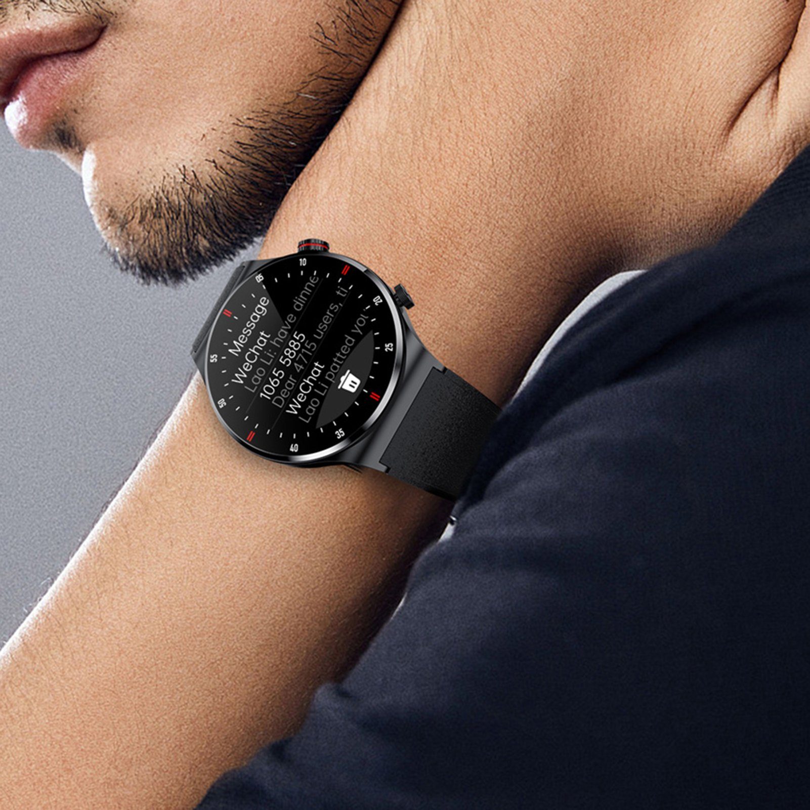 farfi Smart Watch, Gesundheitsüberwachung, IP67 wasserdicht, Business Watch Smartwatch (1.28 Zoll)