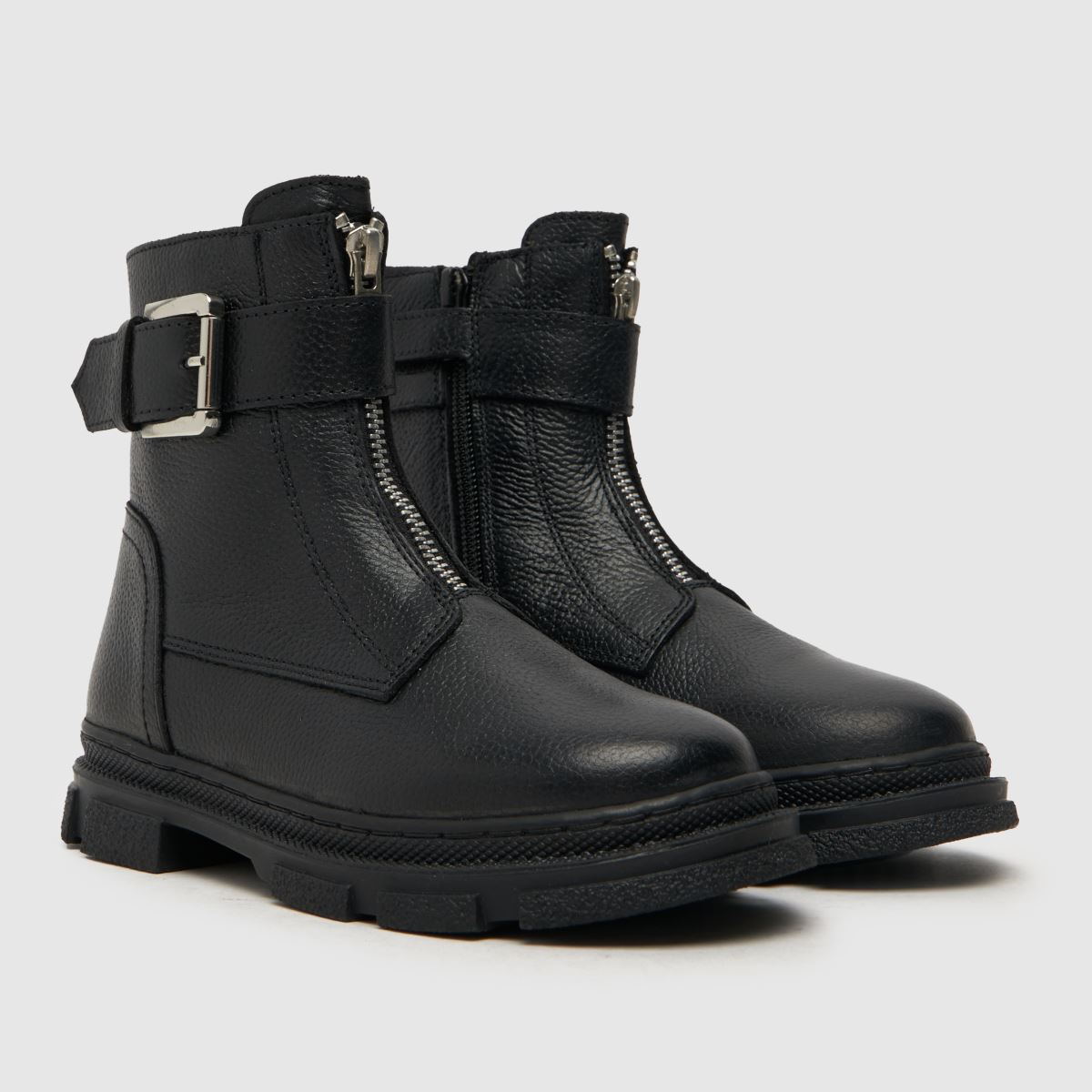 schuh svarta Cherish Buckle flickstövlar
