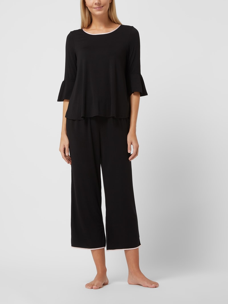 Pyjama aus Modalmischung in schwarz