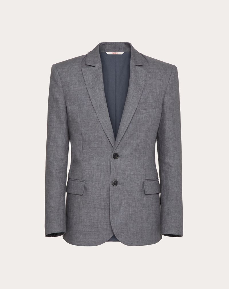 Veste en lin à simple boutonnage associée à un pantalon de plongée